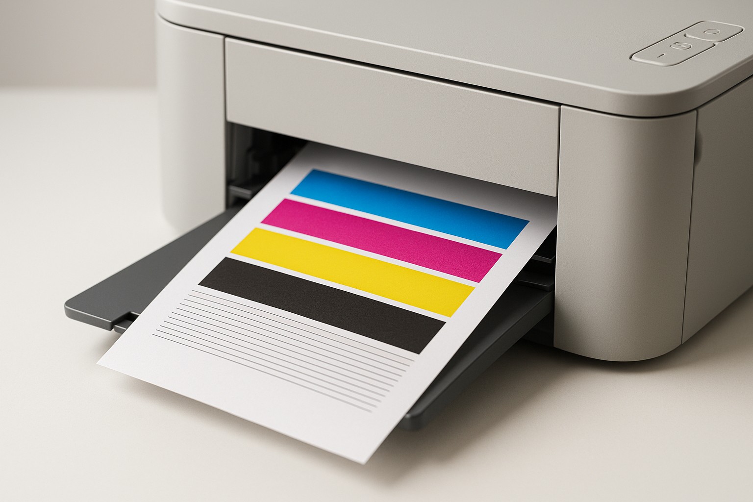 Printer cartridge bay showing ink cartridges